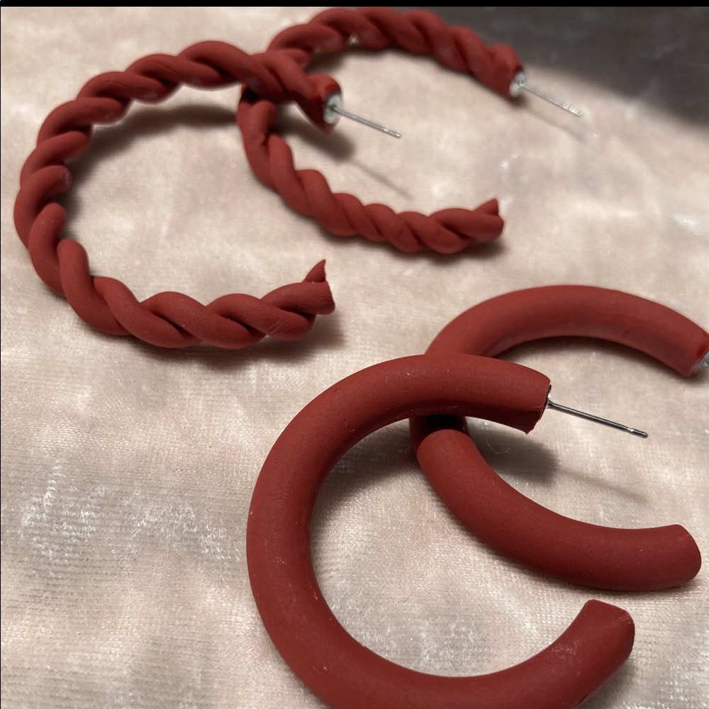 Polymer Clay Earrings/Polymer Clay Hoop Earrings